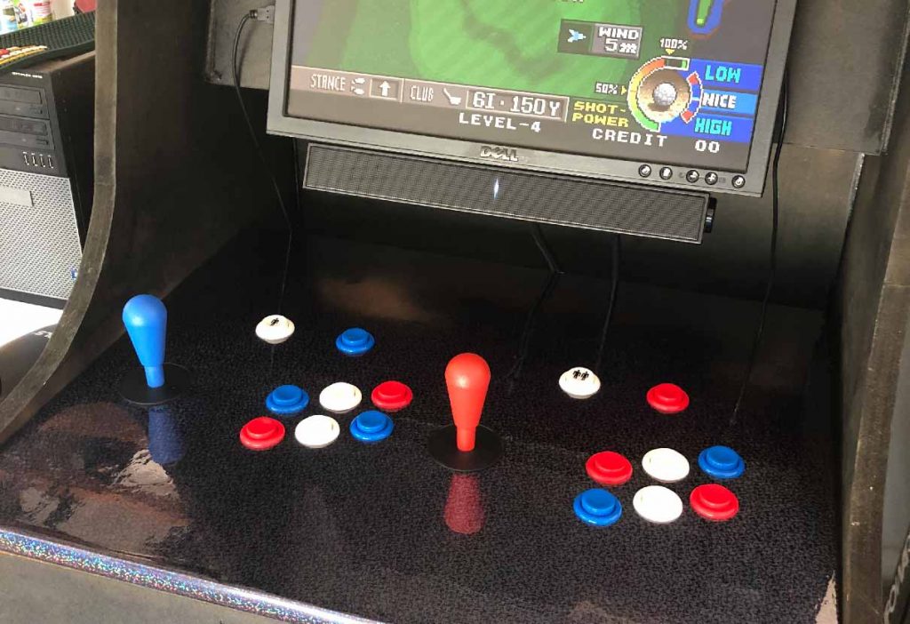 Arcade control panel with vinyl wrap applied